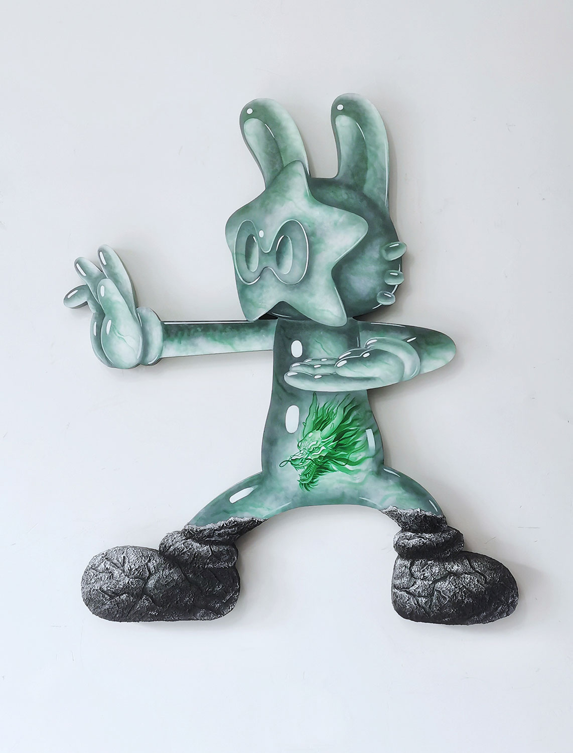翡翠阿罗汉 异形木板丙烯 100×90cm 2023